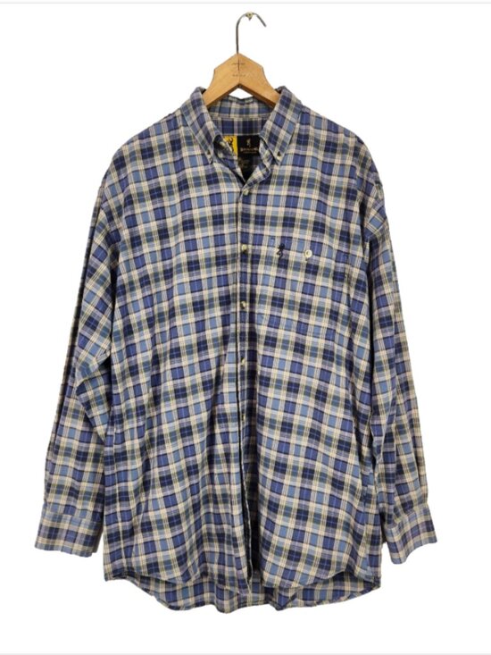 Browning Other - Browning Button Up Shirt Men's L Long Sleeve Blue Plaid Outdoor Casual